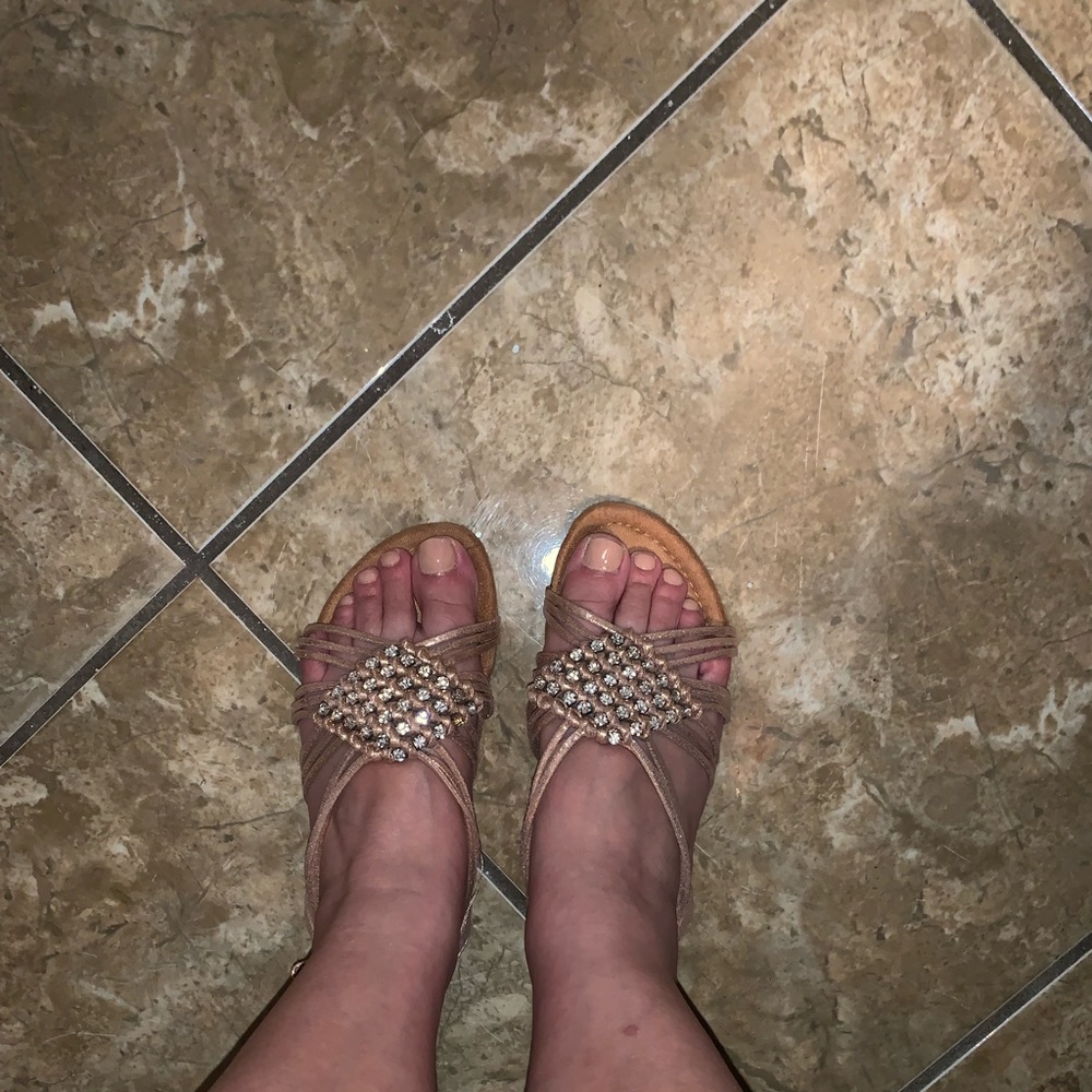 Rose gold sandals